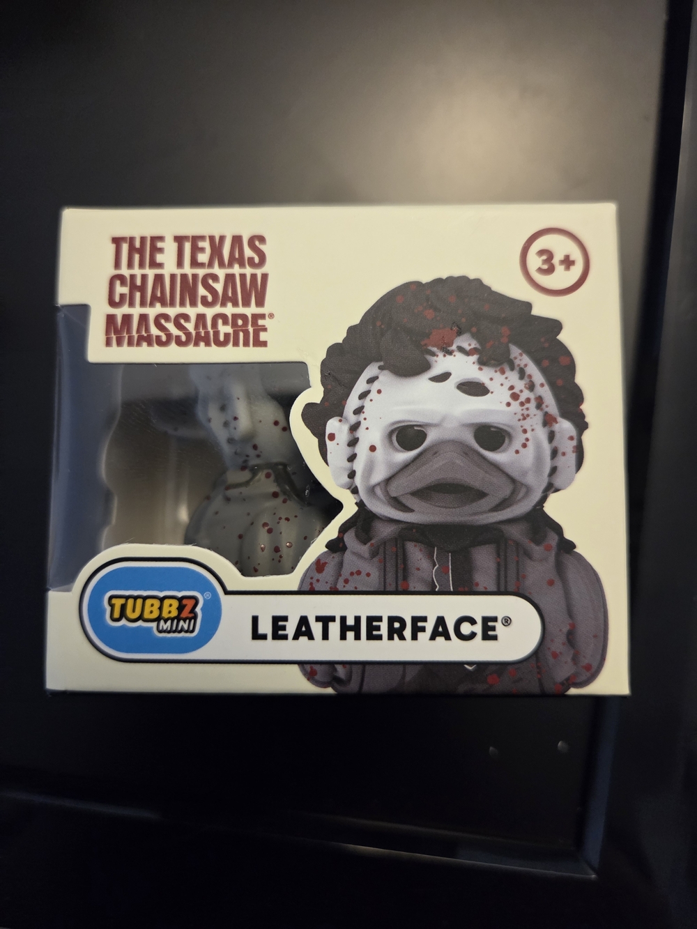 TUBBZ Mini Leatherface Collectible Duck with White Mask and Gray Outfit